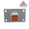 DT 6-Way Flange Mount Receptacle Gray ASHIGARU MOTORSPORTS